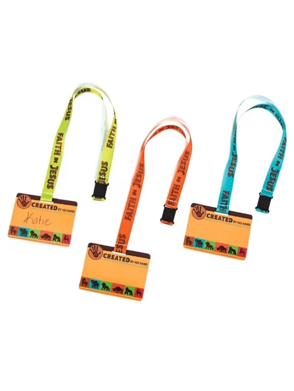Safari Religious Animal Print Breakaway ID Lanyards, 12 Piece, Multicolor